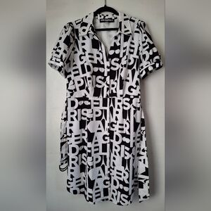 Karl Lagerfeld Black and White Graphic Dress